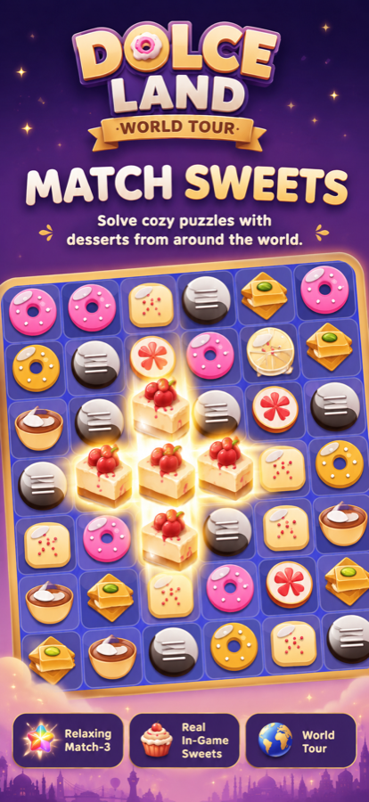 Match Sweets — rahatlatıcı match-3